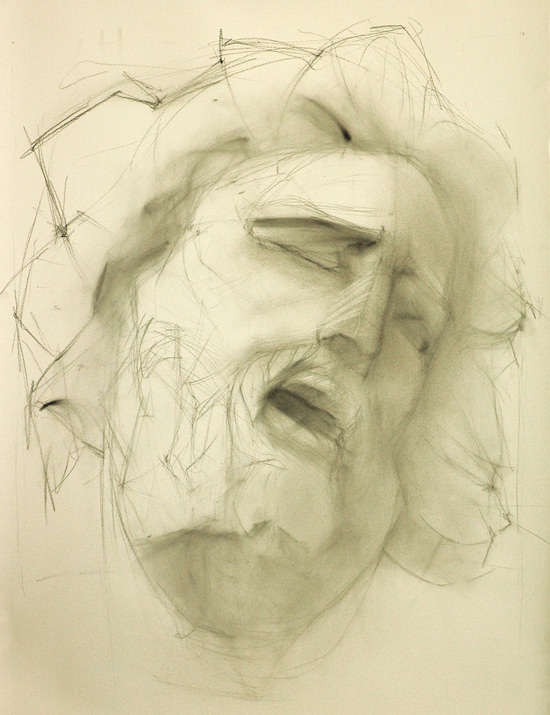 Laocoon's head | Charcoal on paper | Dimensions 70 x 100